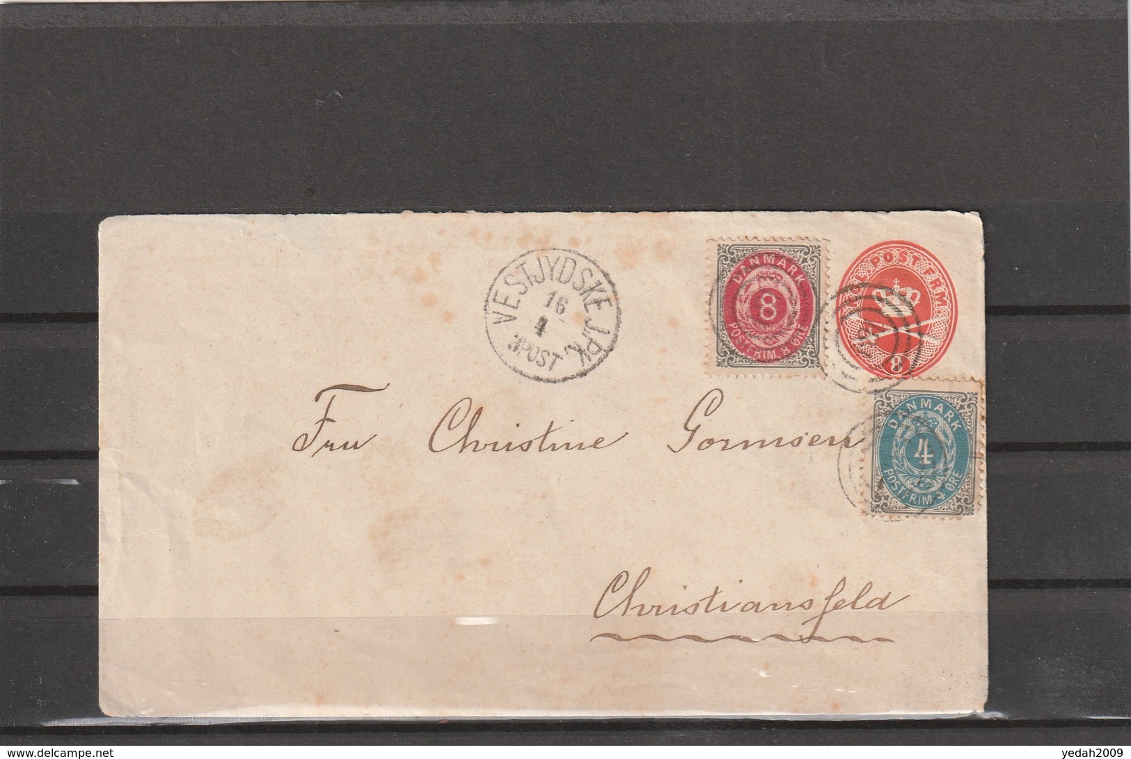 Denmark VERJYDSKE UPRATED PS COVER TO CHRISTIANSFELD 1880 - Storia Postale