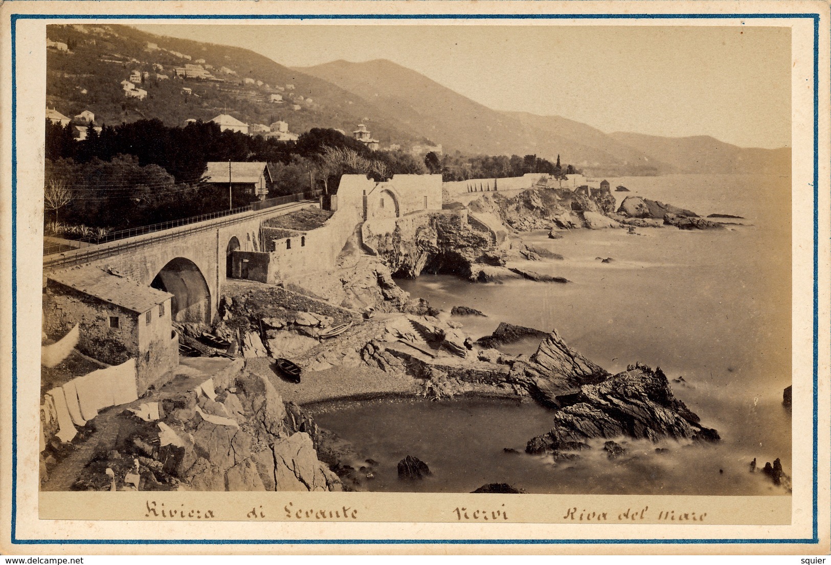 Italia, Riviera Di Levante, Nervi, Riva Del Mar,C. Degoix, Genova, Formato Gabinetto,1880 - Antiche (ante 1900)