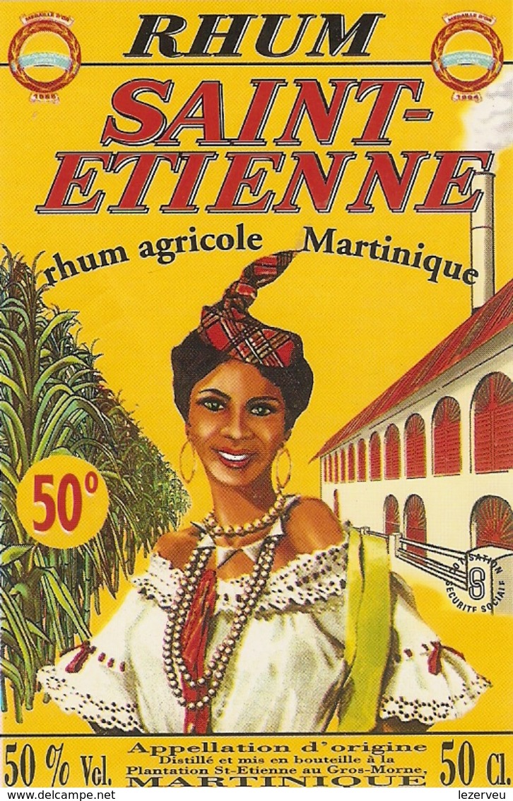 ETIQUETTES RHUM AGRICOLE SAINT ST ETIENNE GROS MORNE MARTINIQUE 50° 50CL - Rhum