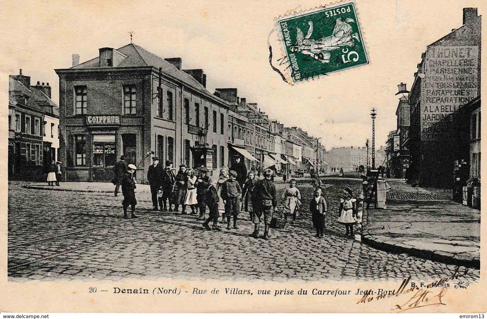 [59] Denain Rue De Villars, Vue Prise Du Carrefour Jean Bart Animat D’enfants - Denain