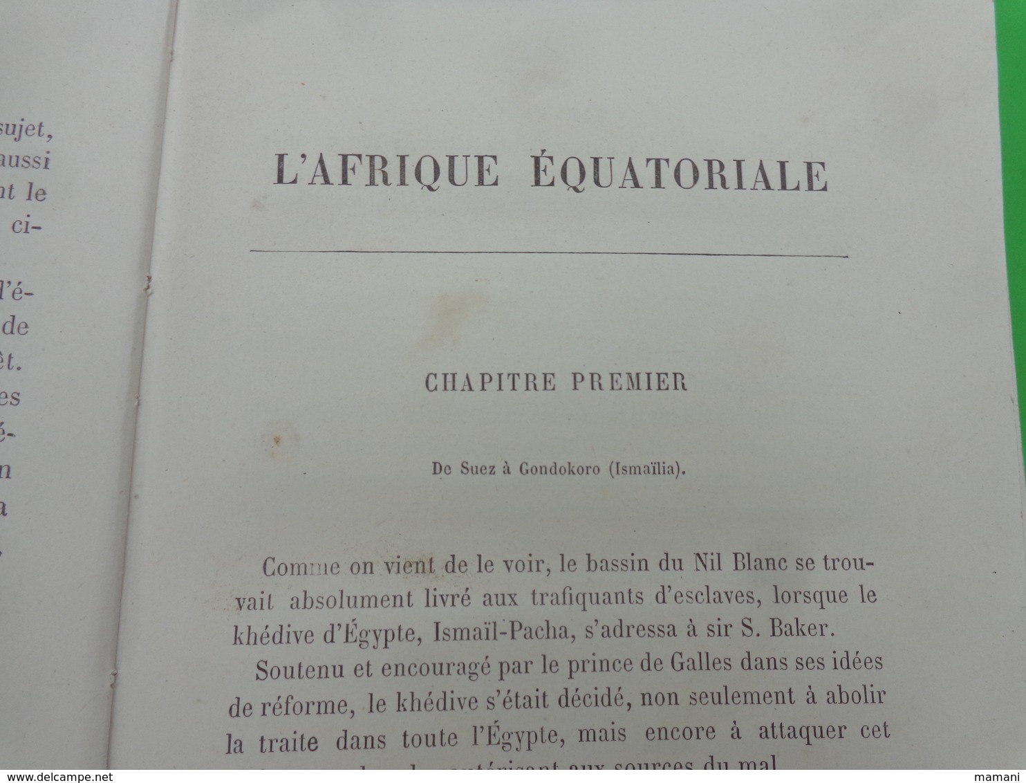 livre-recompense-college de cette-l'afrique equatoriale sir s. white baker -1890-37 gravures + carted'ismailia