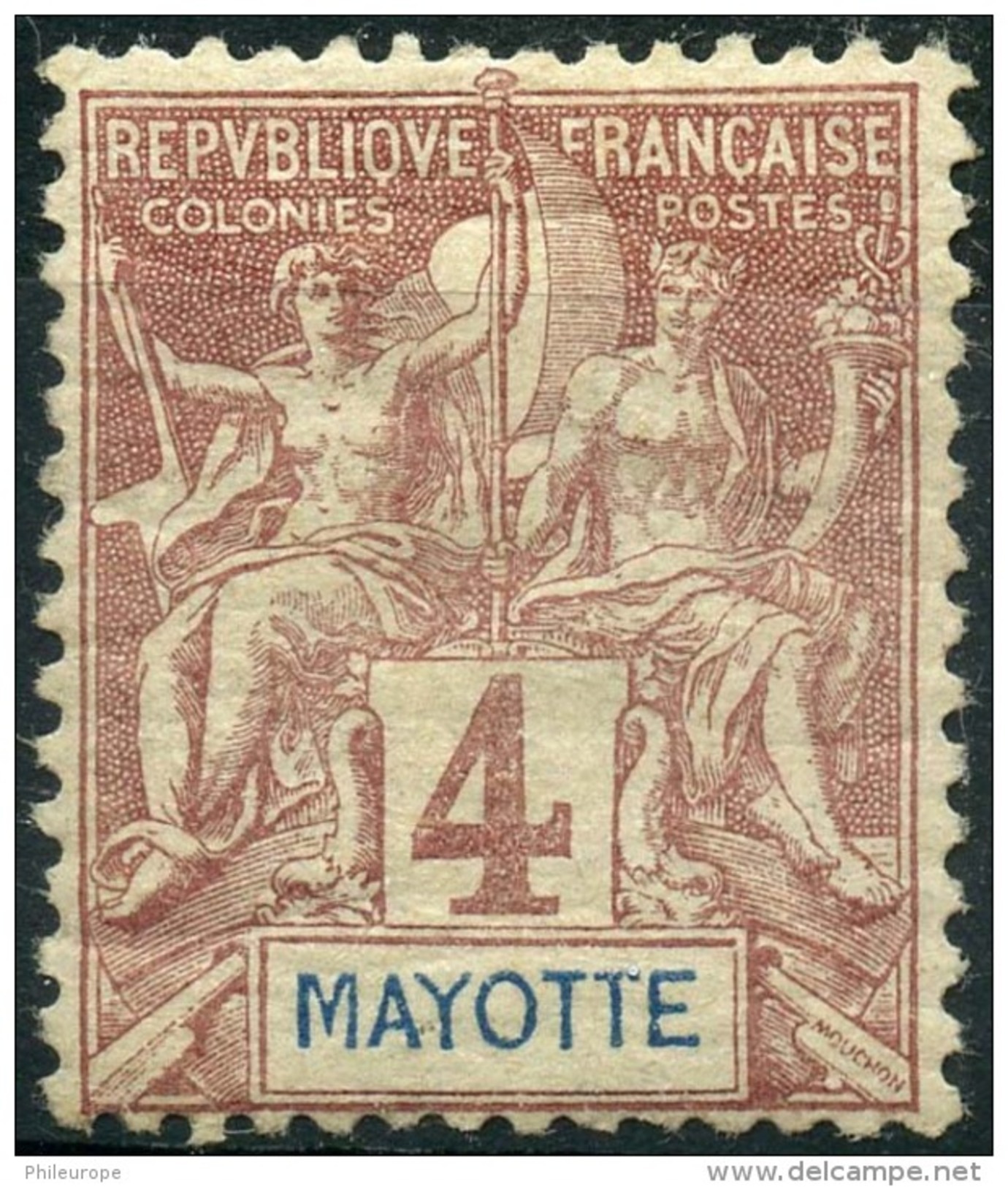 Mayotte (1892) N 3 * (charniere) - Unused Stamps