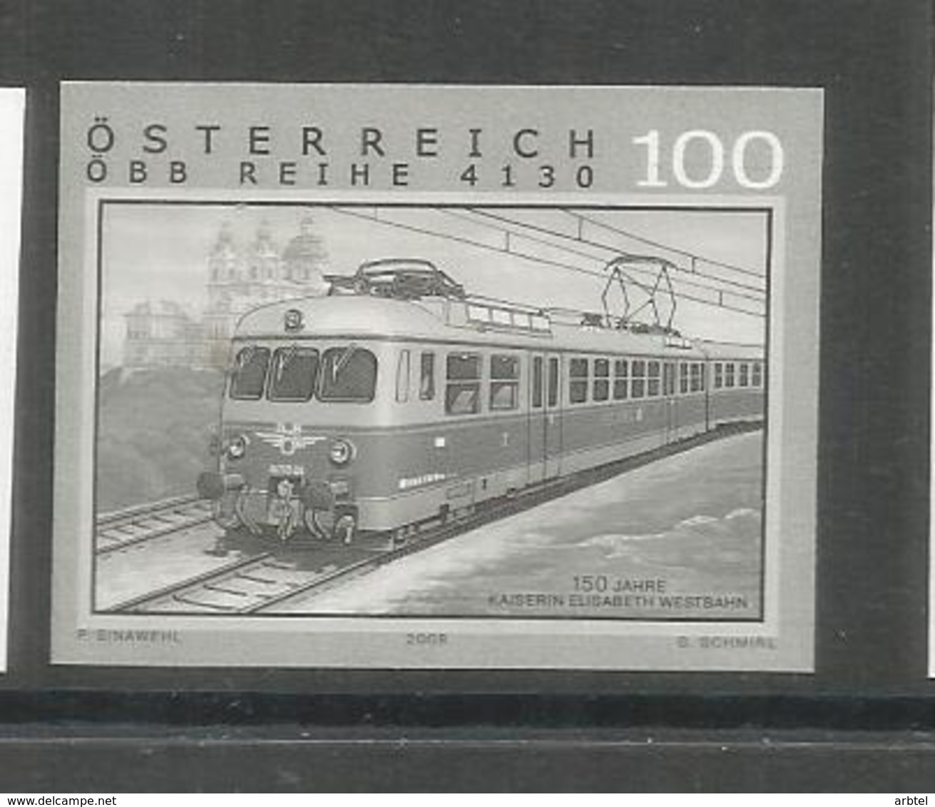 AUSTRIA SELLO SIN DENTAR IMPRESO EN NEGRO BLACK PRINT FERROCARRIL RAILWAY TREN - Treinen