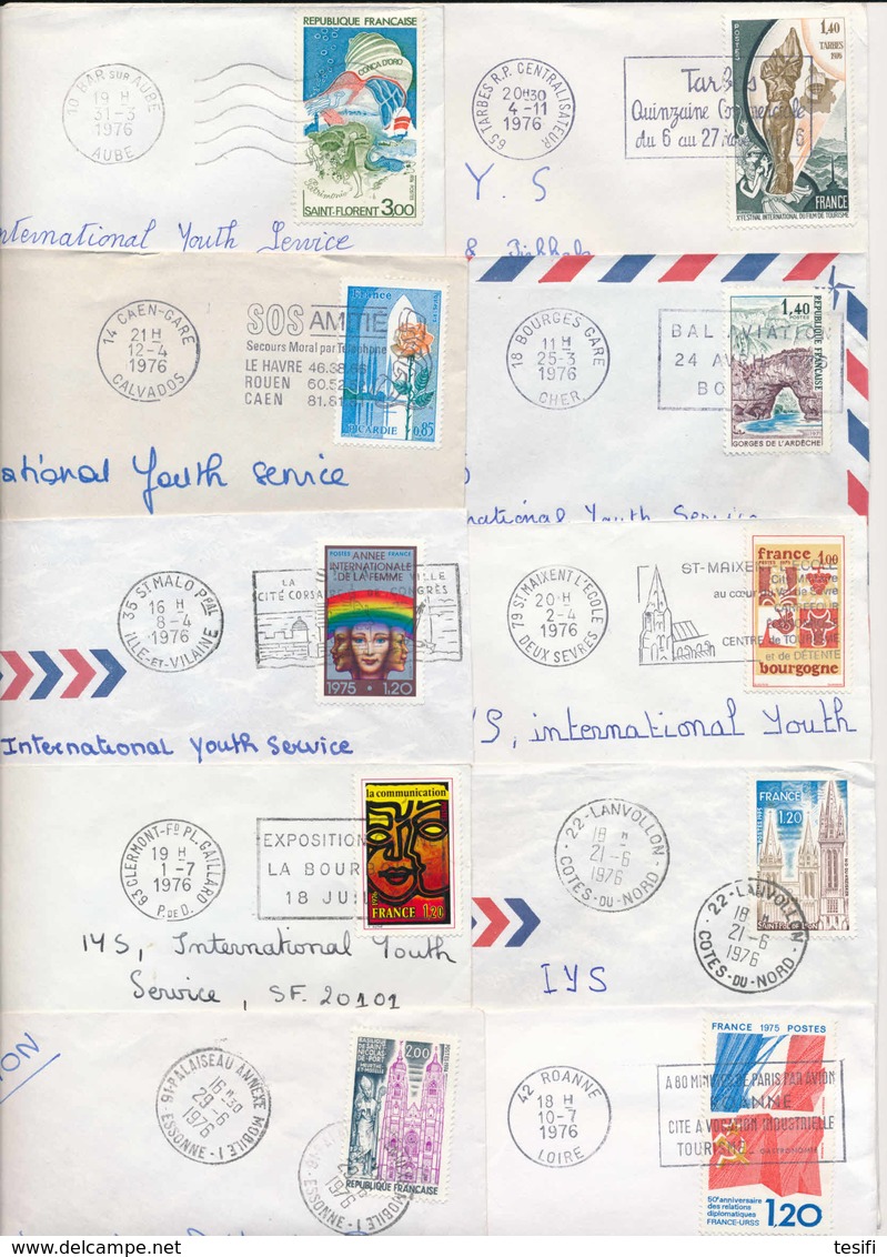 France 1976 34 Covers To Finland, Clear Postmarks - Lettres & Documents