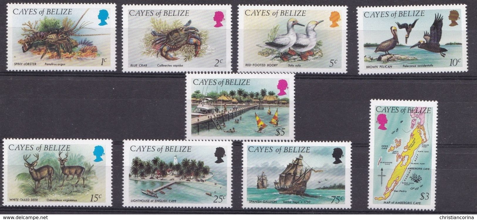 CAYES OF BELIZE 1984 LANDSCAPES AND ANIMALS - Belize (1973-...)