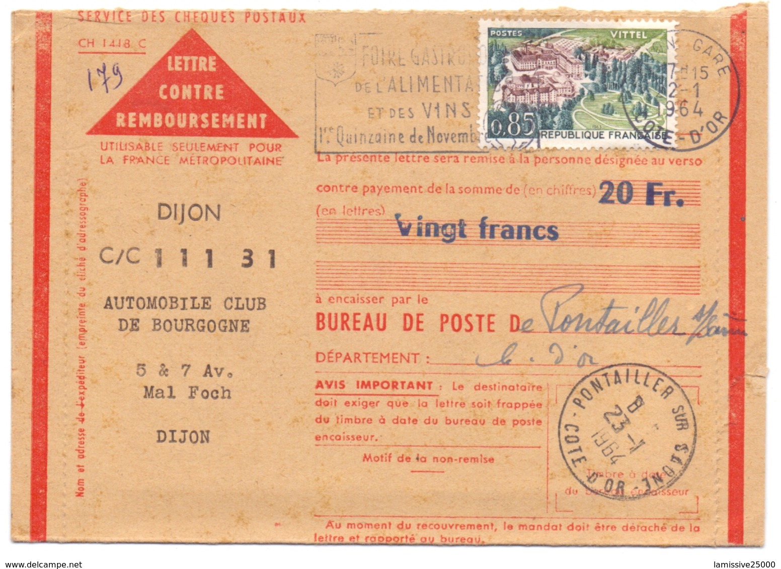 France Chèque Postaux Contre Remboursement De Romans Pour Crest Drome Le Touquet Amiens - Postal Rates