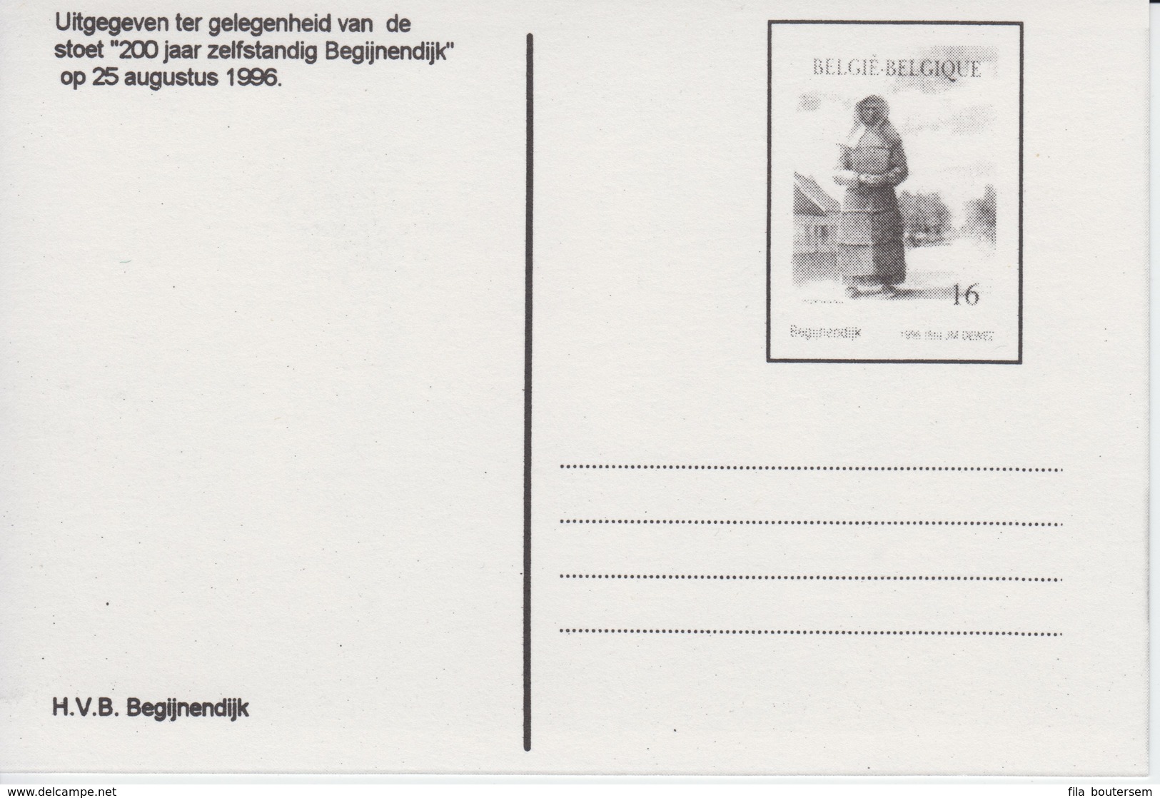 Speciale Uitgifte '200 Jaar Zelfstandig Begijnendijk' 25 Augustus 1996 - De Gemeenteschool - Begijnendijk