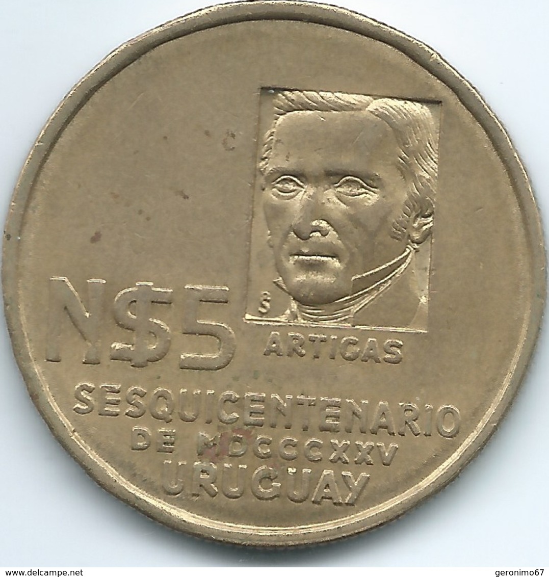 Uruguay - ND (1975) - 5 New Pesos - José Artigas - KM65 - 150th Anniversary Of The Revolution - Uruguay