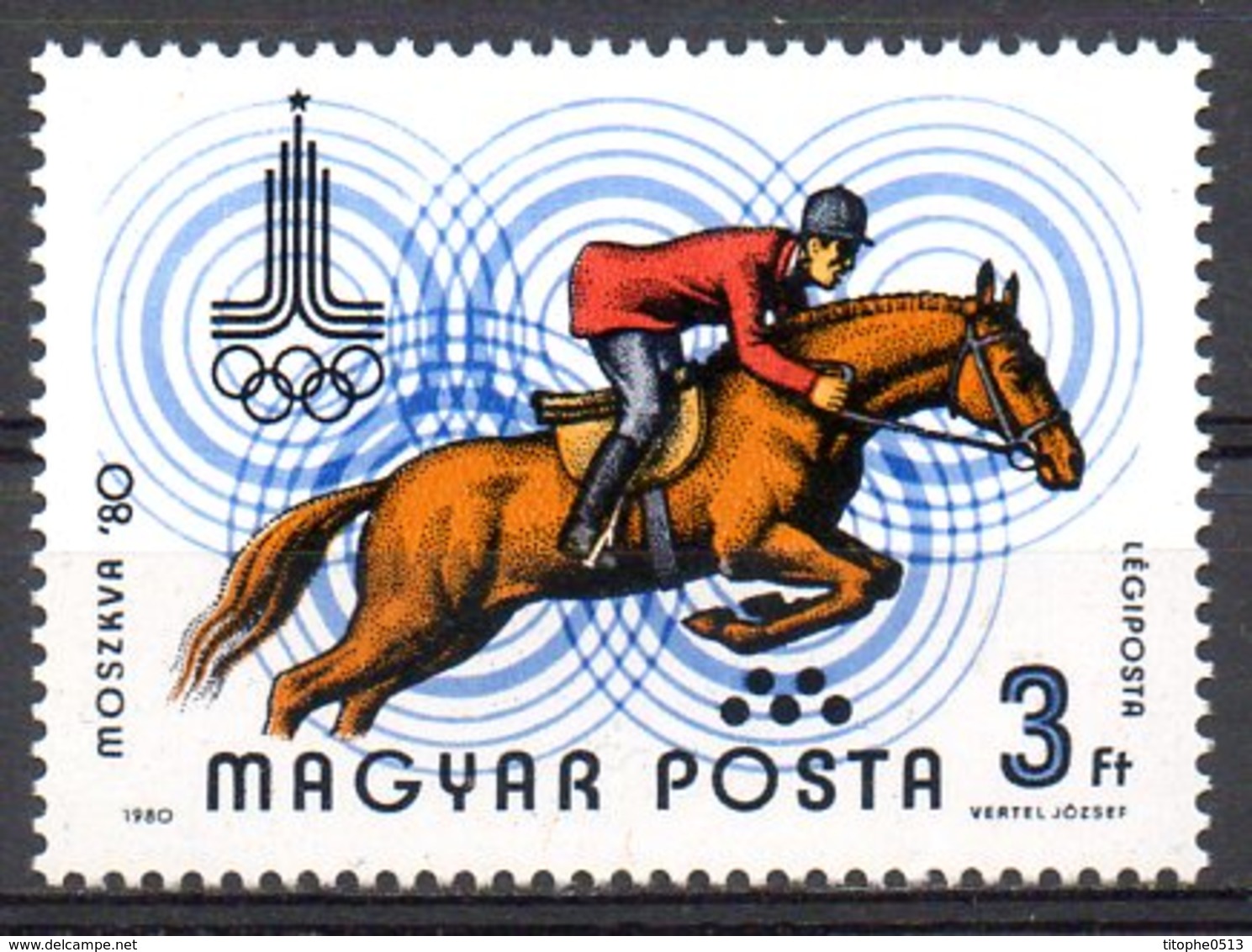 HONGRIE. PA 433 De 1980. Equitation Aux J.O. De Moscou. - Springconcours