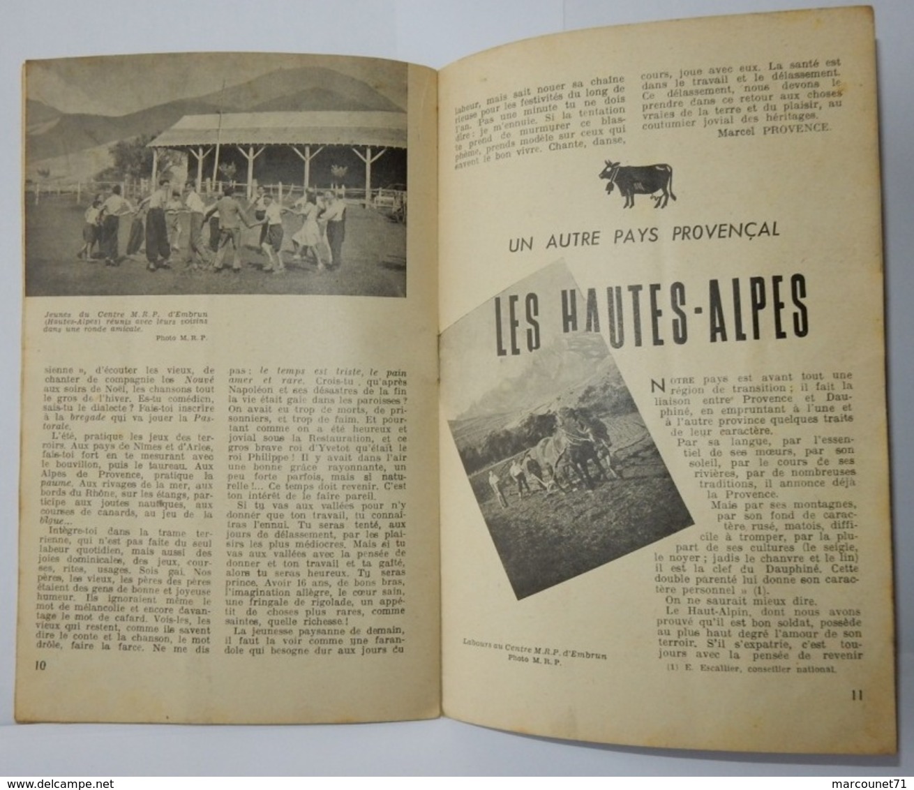 REVUE NOTRE ÉPI BULLETIN MENSUEL DES JEUNES APPRENTIS DE L'AGRICULTURE DÉCEMBRE 1942 WW2 MRP CANTAL PROVENCE HAUTES ALPE