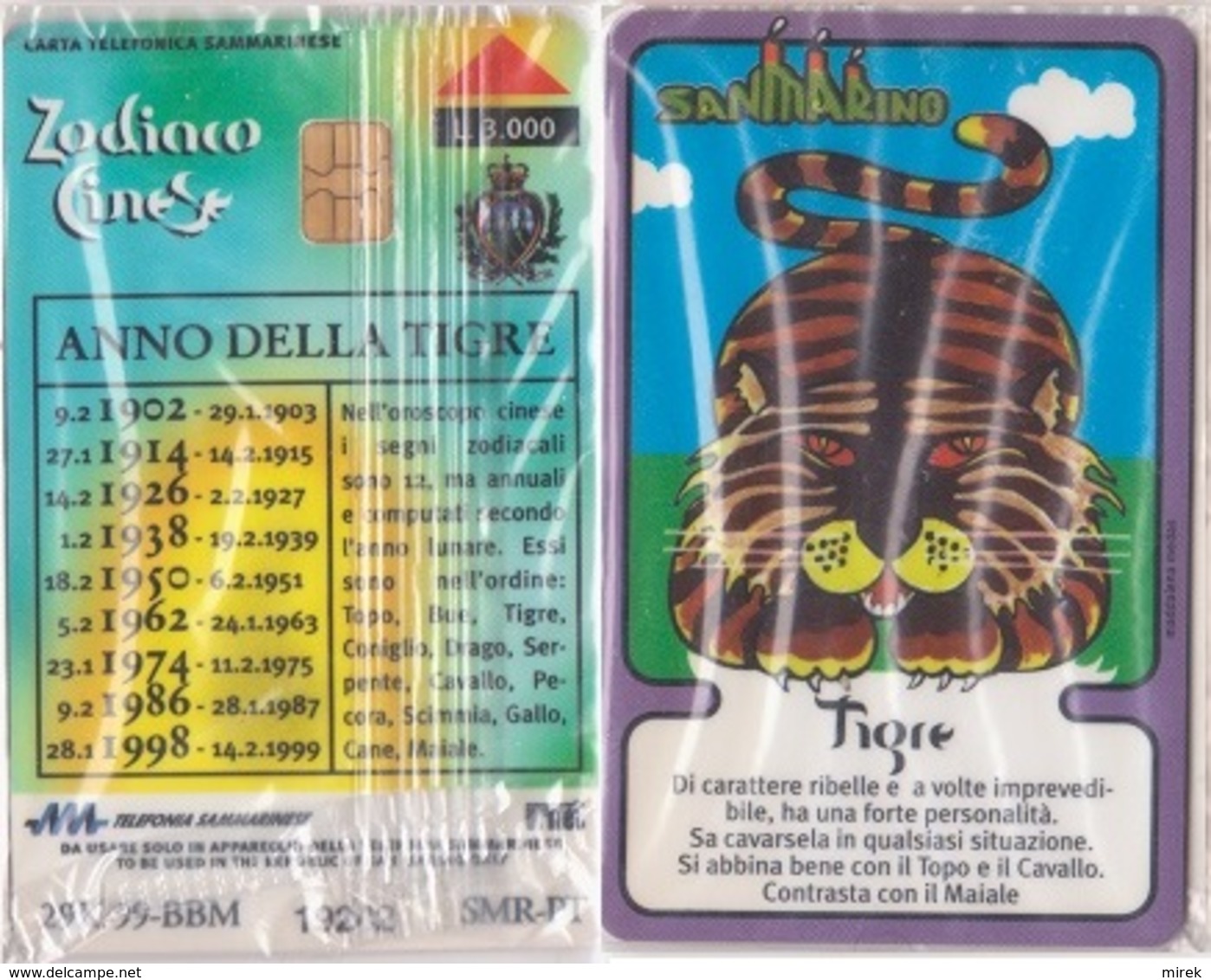 519/ San Marino, Horoscope Tigre, Mint In Wrapper - San Marino