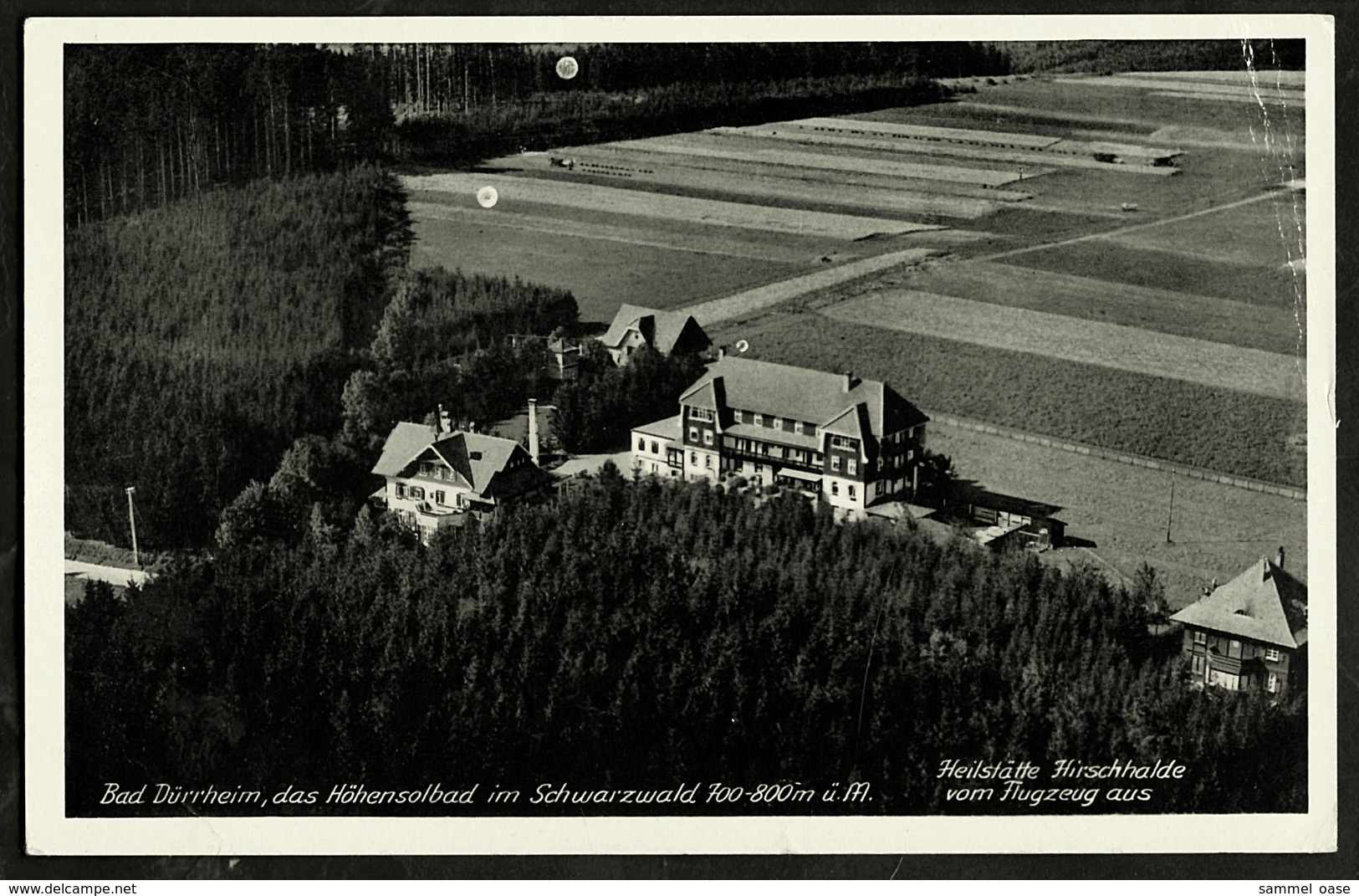 Bad Dürrheim / Schwarzwald - Höhensolbad - Heilstätte Hirschhalde Vom Flugzeug Aus - Ansichtskarte Ca.1950  (12951) - Bad Duerrheim