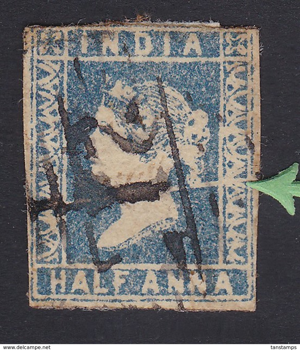 1854 British India Half Anna Scratched Plate. - 1854 Compañia Británica De Las Indias