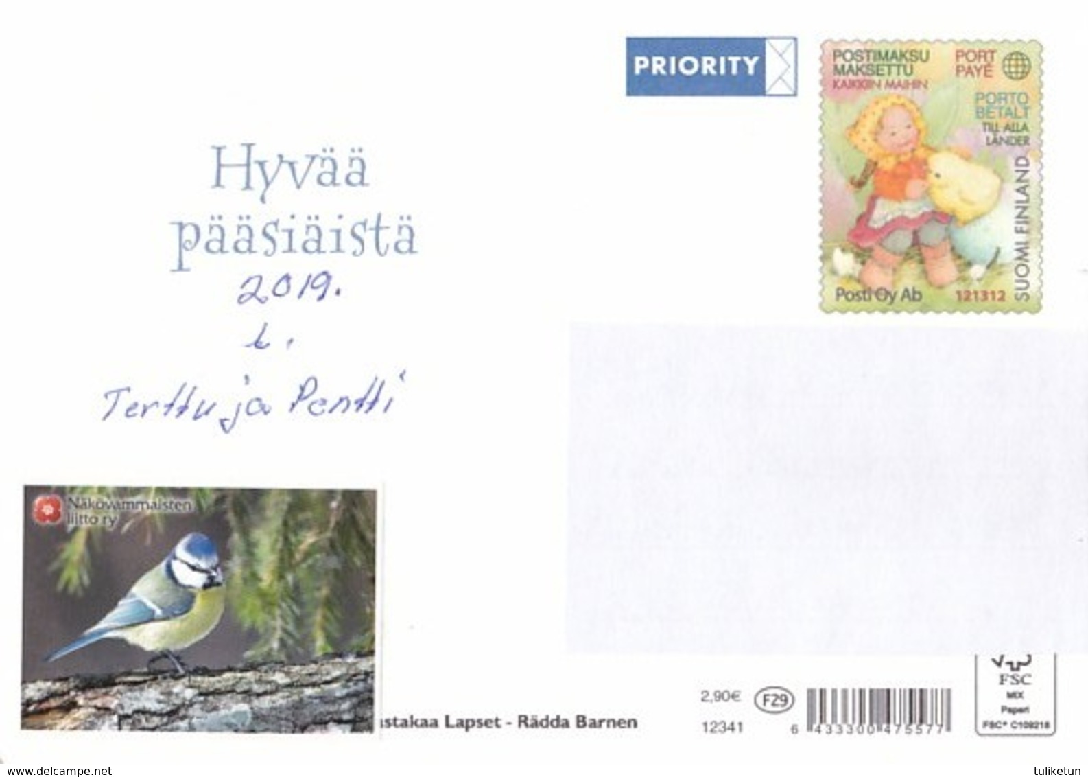 Postal Stationery - Bird - Chick - Hare - Easter Willows Flowers - Save The Kids 2019 - Suomi Finland - Postage Paid - Interi Postali