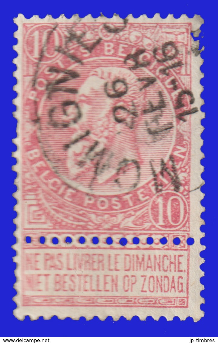 COB N° 58 - Belle Oblitération "MOMIGNIES" - 1893-1900 Schmaler Bart