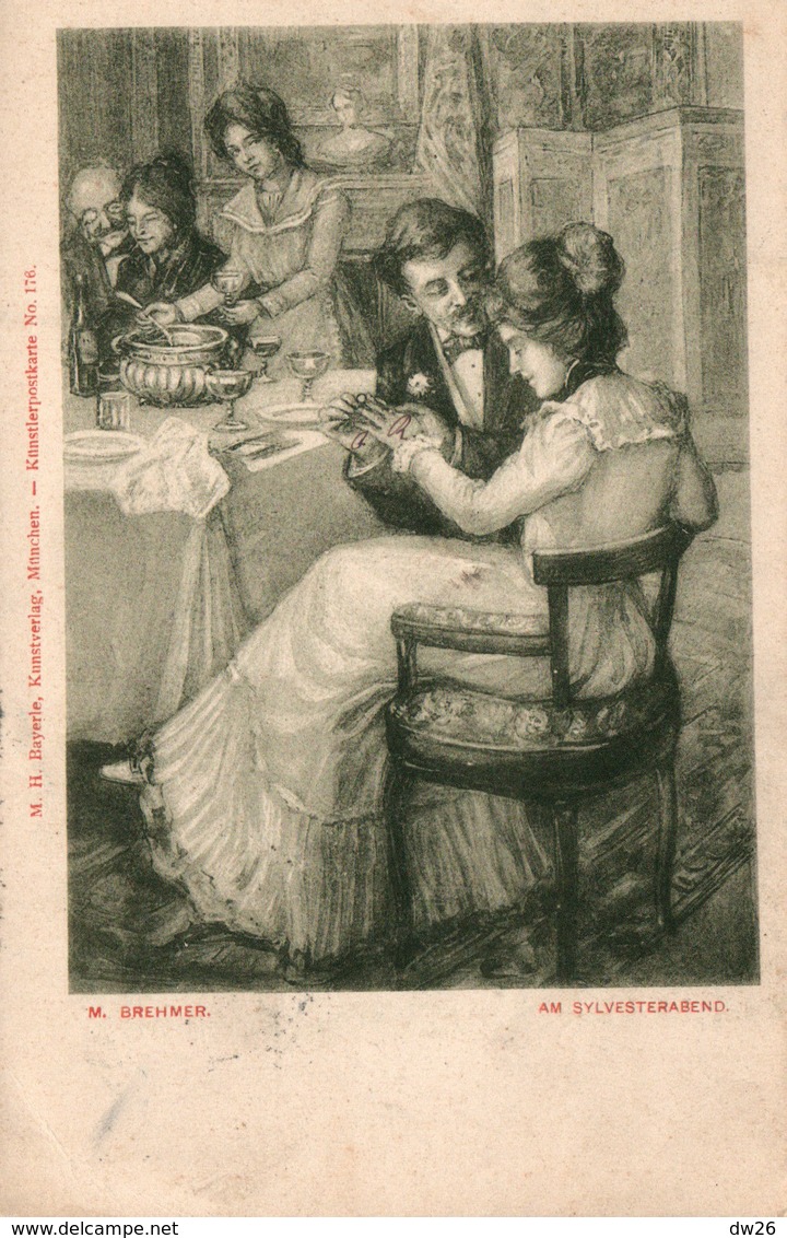 Illustration M. Brehmer: Am Sylvesterabend (Silvesterabend, Saint Sylvestre) - M.H. Bayerle N° 176 - Nouvel An