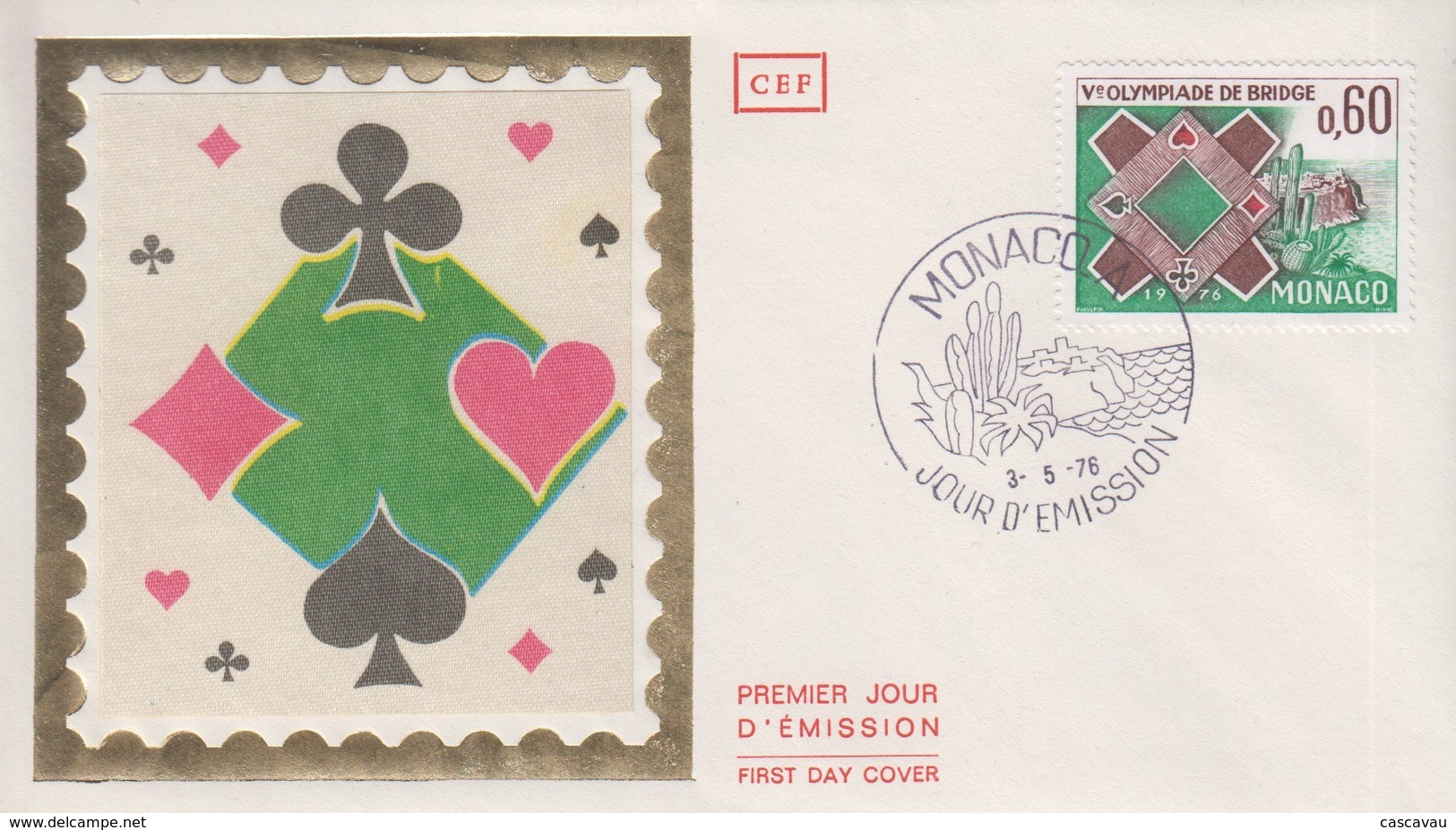 Enveloppe  FDC  1er  Jour   MONACO   Véme  Olympiade   De  BRIDGE   1976 - Unclassified