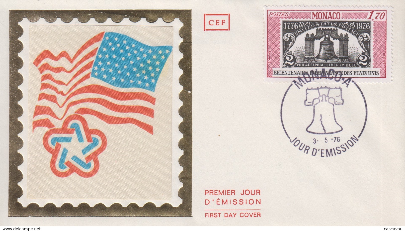 Enveloppe  FDC   1er   Jour    MONACO   Bicentenaire  De   L'  Indépendance  Des  U.S.A    1976 - Us Independence