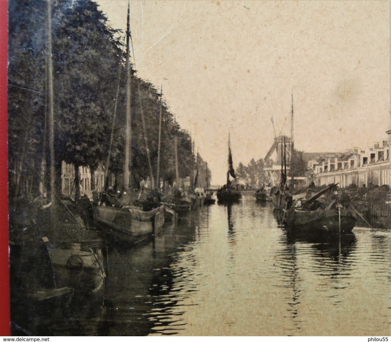 Cpa SNEEK Anime Koopmansgracht Bateaux Moulin - Sneek