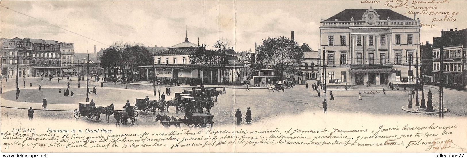 59-ROUBAIX- CARTE PANORAMIQUE- PANORAMA DE LA GRAND'PLACE - Roubaix