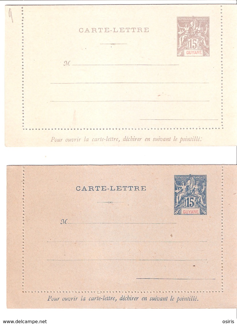 4 Cartes-lettres  15 Et 25 Cts Type Allégorie - Lettres & Documents