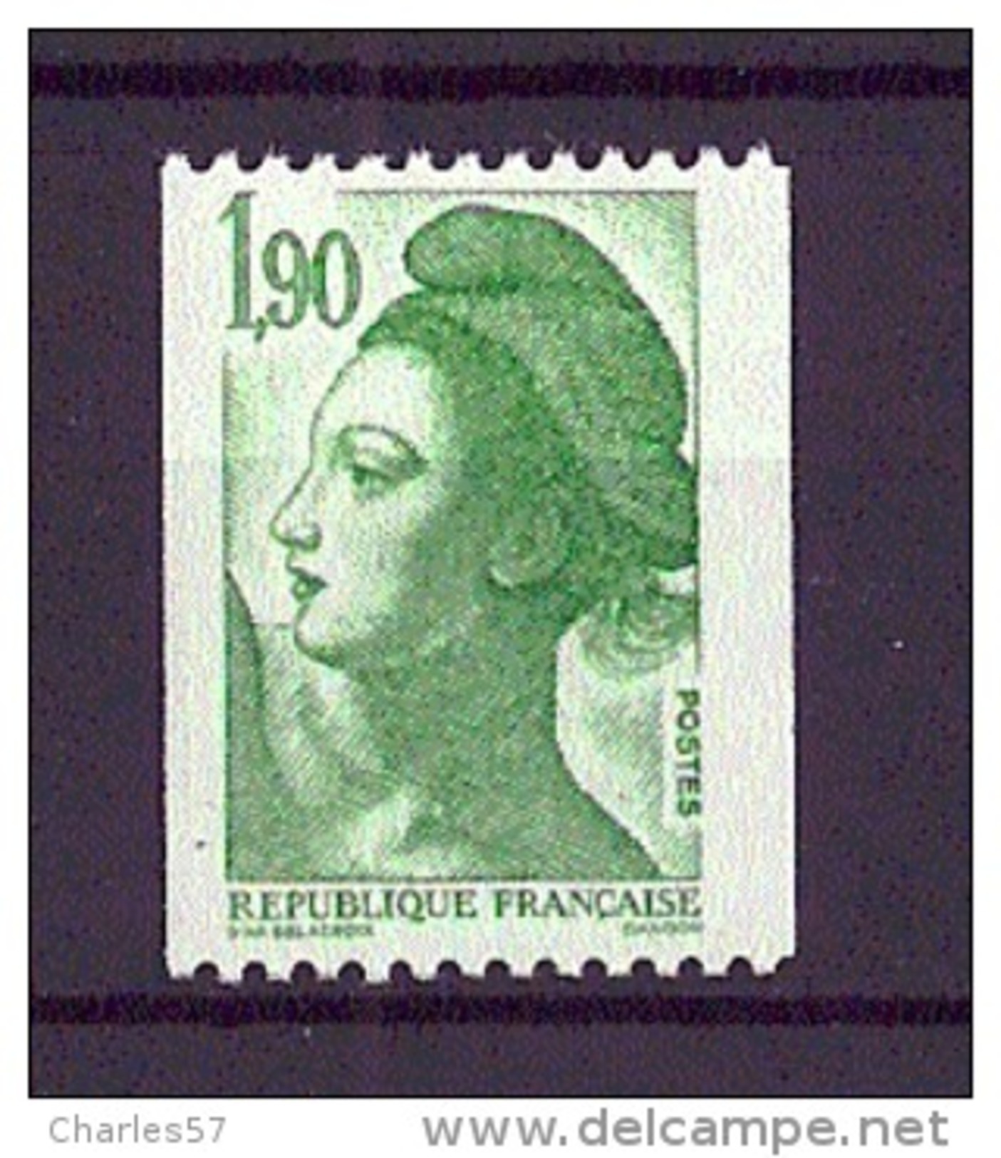 France:n°2426 ** Liberté 1,90 Vert  De  Roulette - Neufs