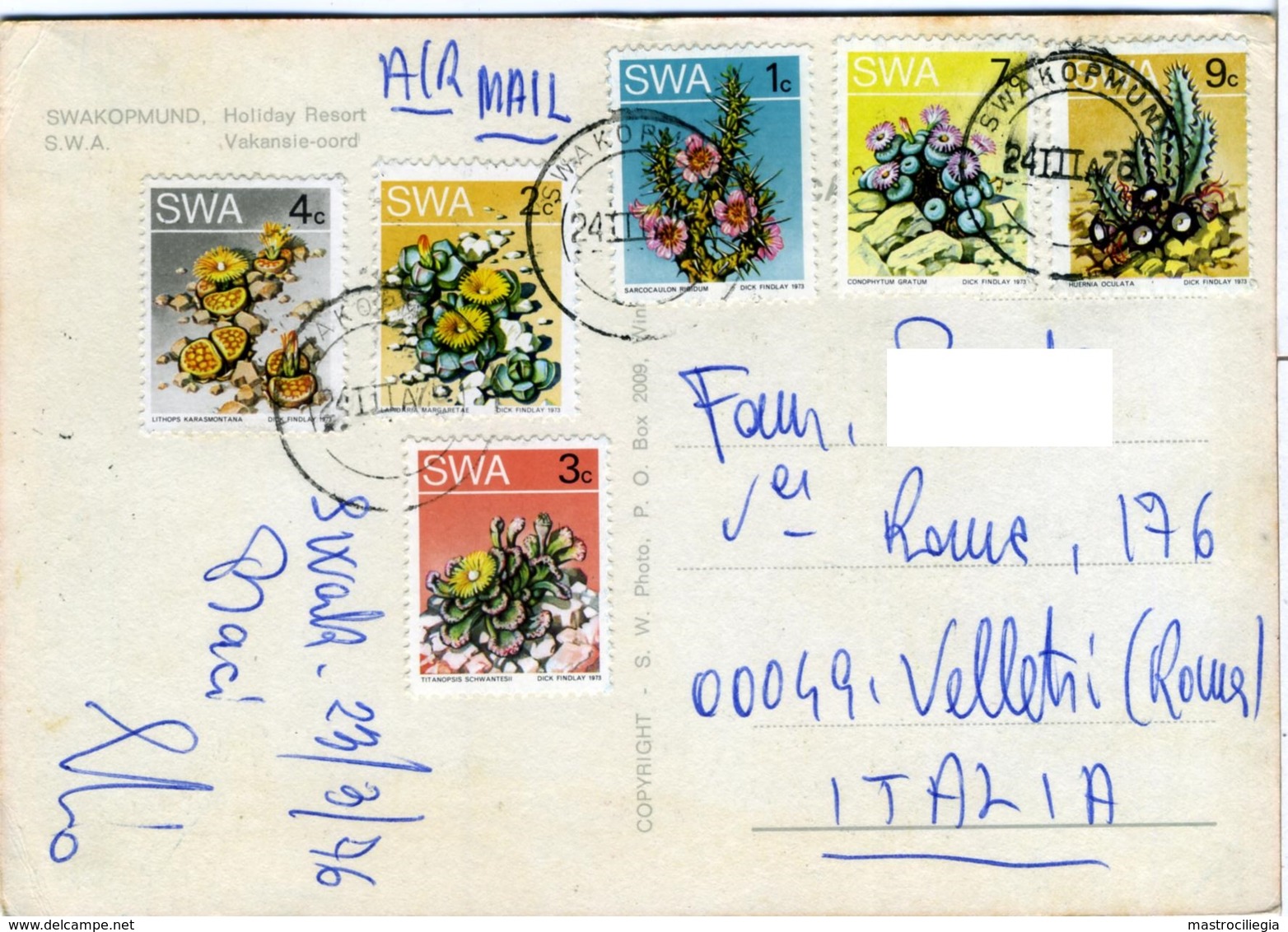 SWA  SOUTH WEST AFRICA  NAMIBIA  SWAKOPMUND  Holiday In..  Multiview Lighthous Phare  6 Nice Stamps Flowers - Namibie