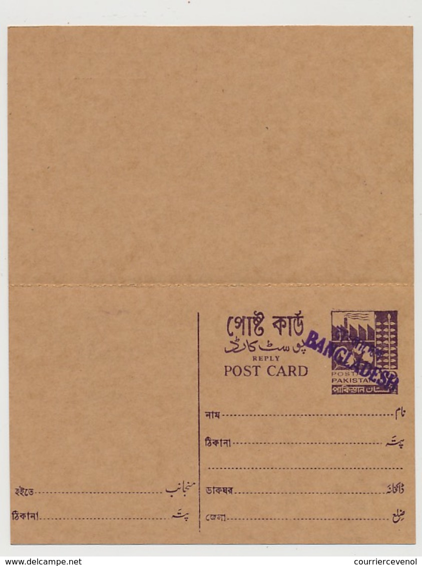 BANGLADESH - Entier Double Avec Réponse Payée 10 Paisa - Usine - Surchargé BANGLADESH Tampon Violet - Bangladesh