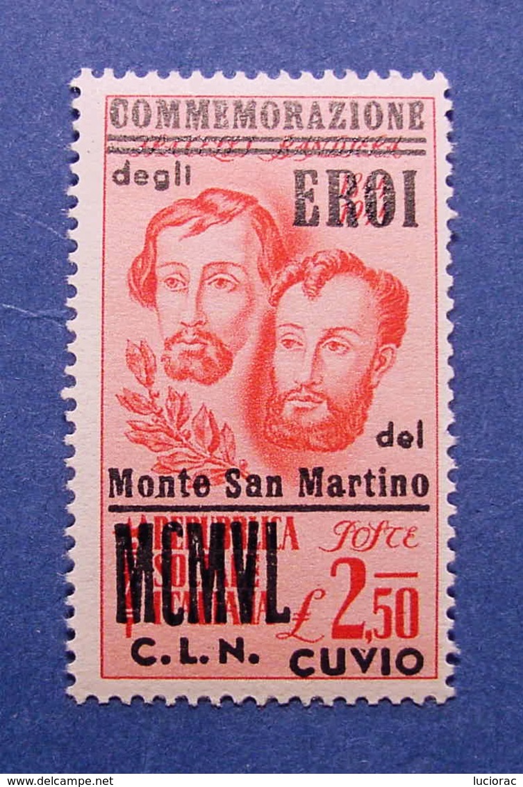 C.L.N. CUVIO EROI MONTE S. MARTINO LIRE 2,50 ** (S49) - Comité De Libération Nationale (CLN)