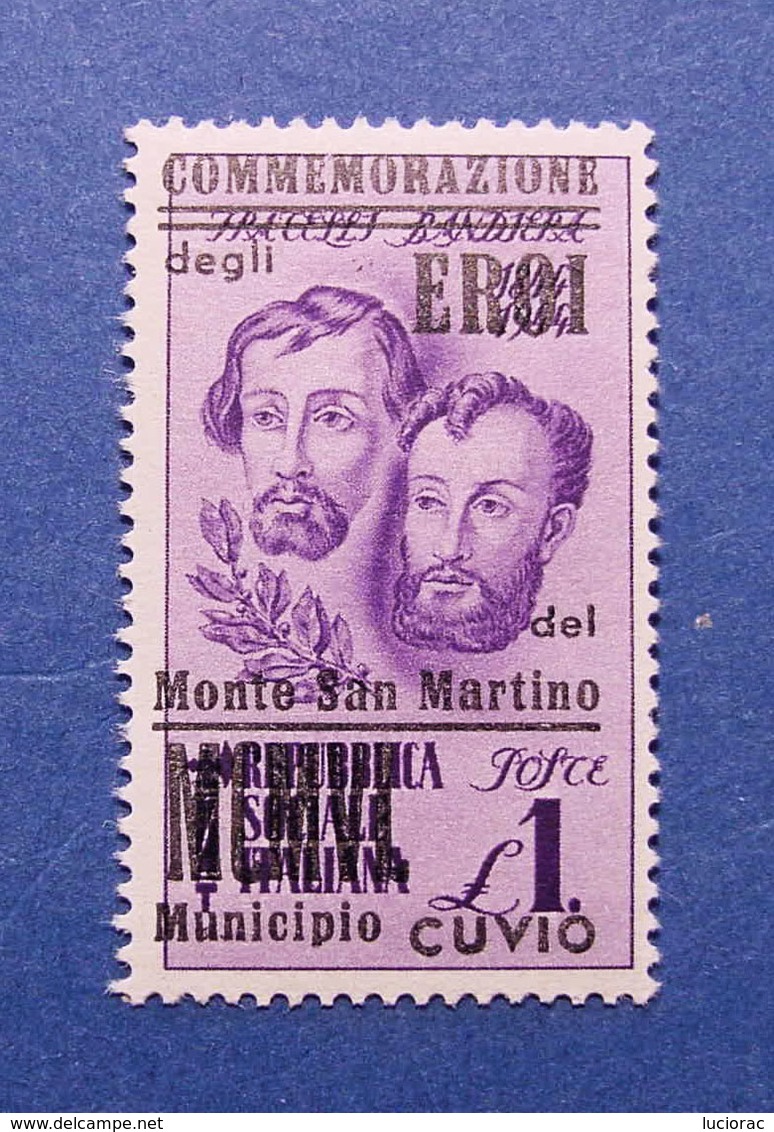 C.L.N. CUVIO EROI MONTE S. MARTINO - MUNICIPIO LIRE 1,00 ** (S48) - Centraal Comité Van Het Nationaal Verzet (CLN)