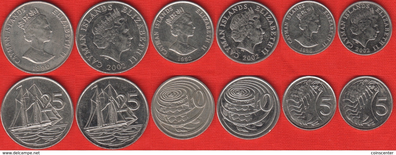 Cayman Islands Set Of 6 Coins: 5 - 25 Cents 1987-2013 - Kaimaninseln