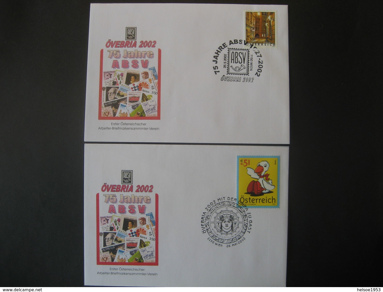 Österreich 2002- 2 Belege Övebria 2002 75 Jahre ABSV 1927-2002, Mit Der UMPA Zu Gast - Cartas & Documentos