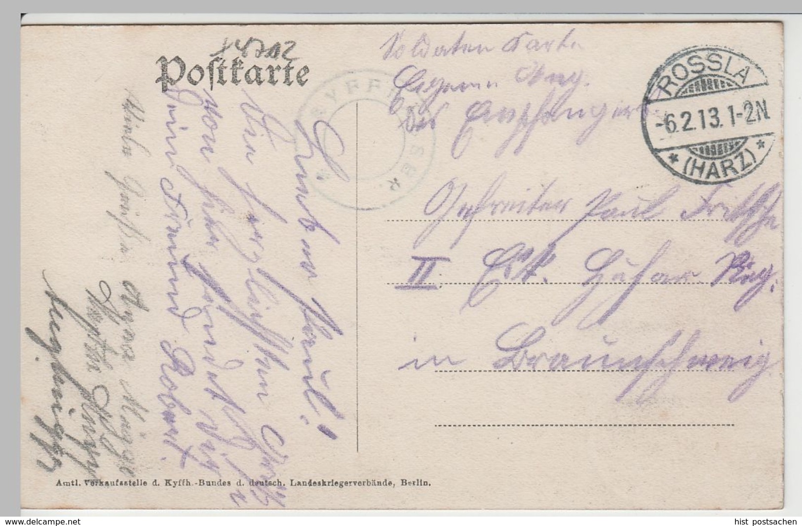 (64525) AK Steinthaleben, Kyffhäuserdenkmal, Soldatenkarte 1913 - Kyffhaeuser