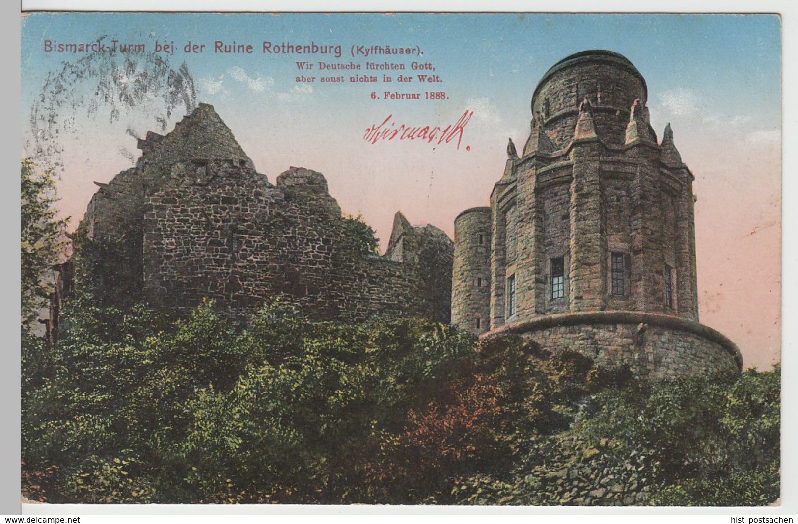 (64526) AK Steinthaleben, Rothenburg, Bismarckturm, Feldpost, Um 1917 - Kyffhaeuser