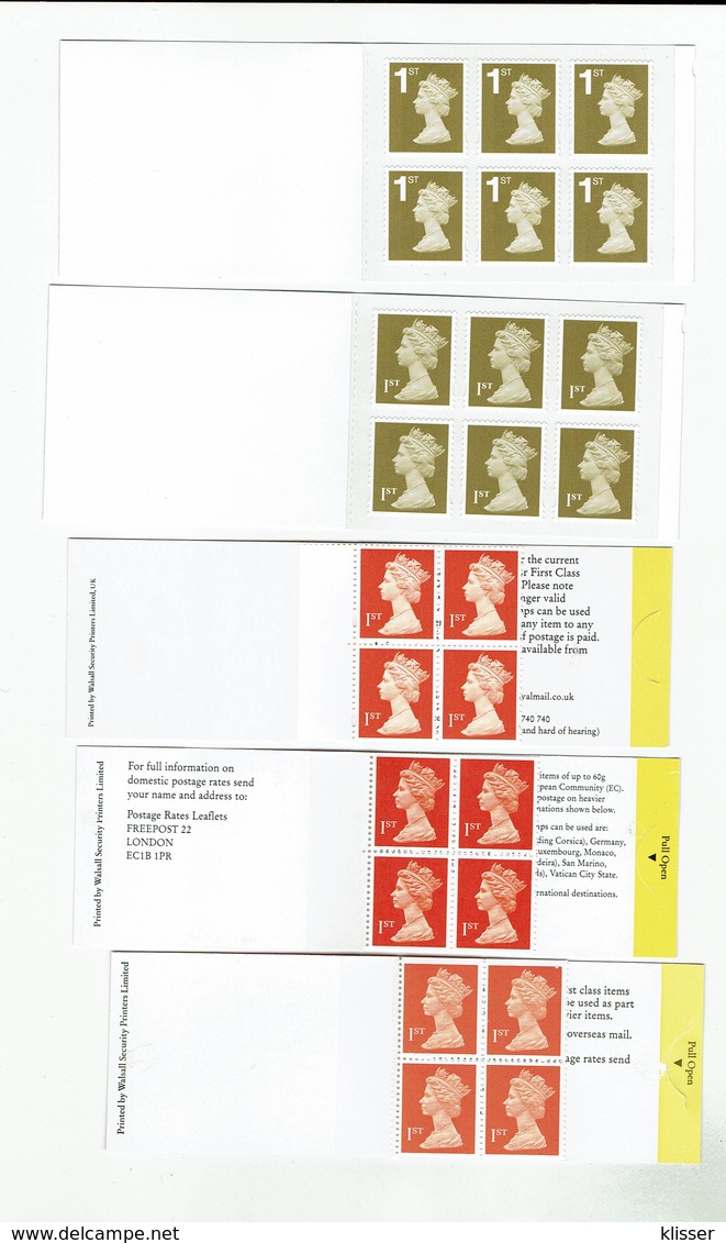 Booklets FIRST And SECOND Class Stamps - Booklets