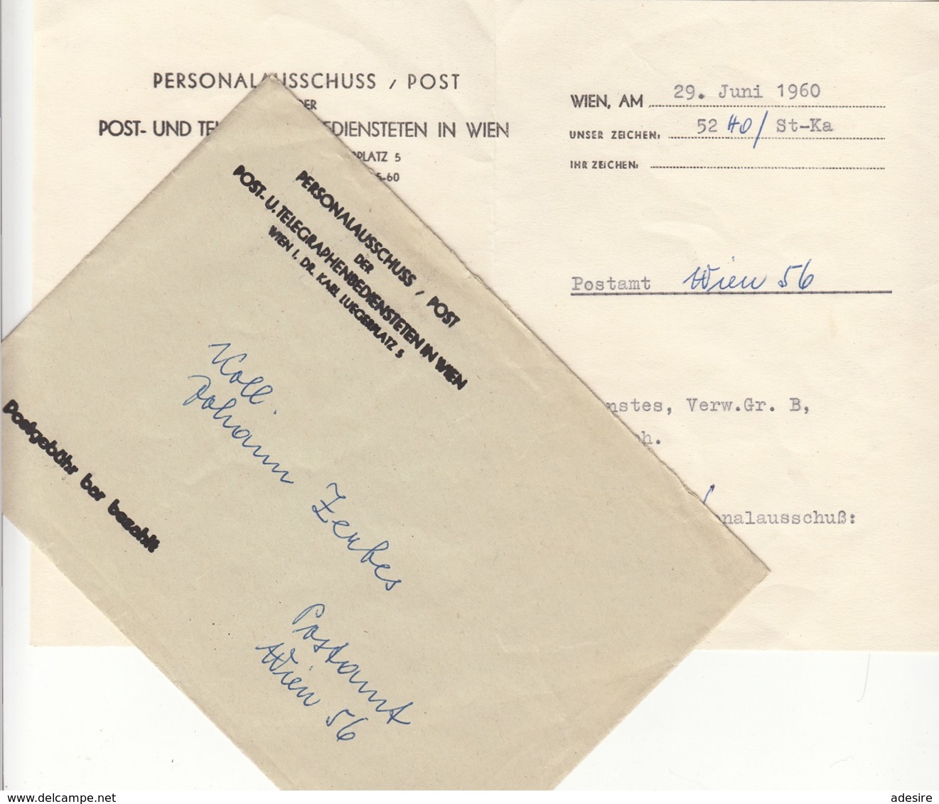 V1 - Brief Der Post 1960, Postgebühr Bar Bezahlt (Brief Mit Inhalt) - Other & Unclassified