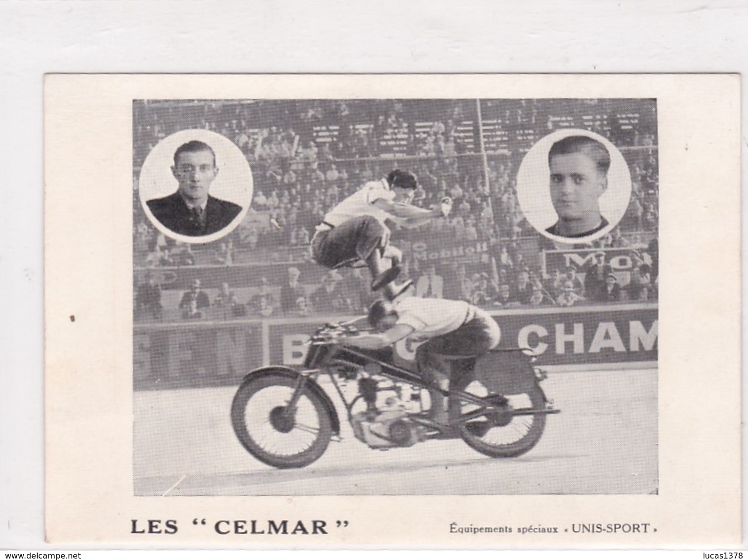 LES FRERES CELMAR / CHAMPION DU MONDE D ACROBATIES MOTOCYCLISTES / PUB UNIS SPORT - Motorradsport