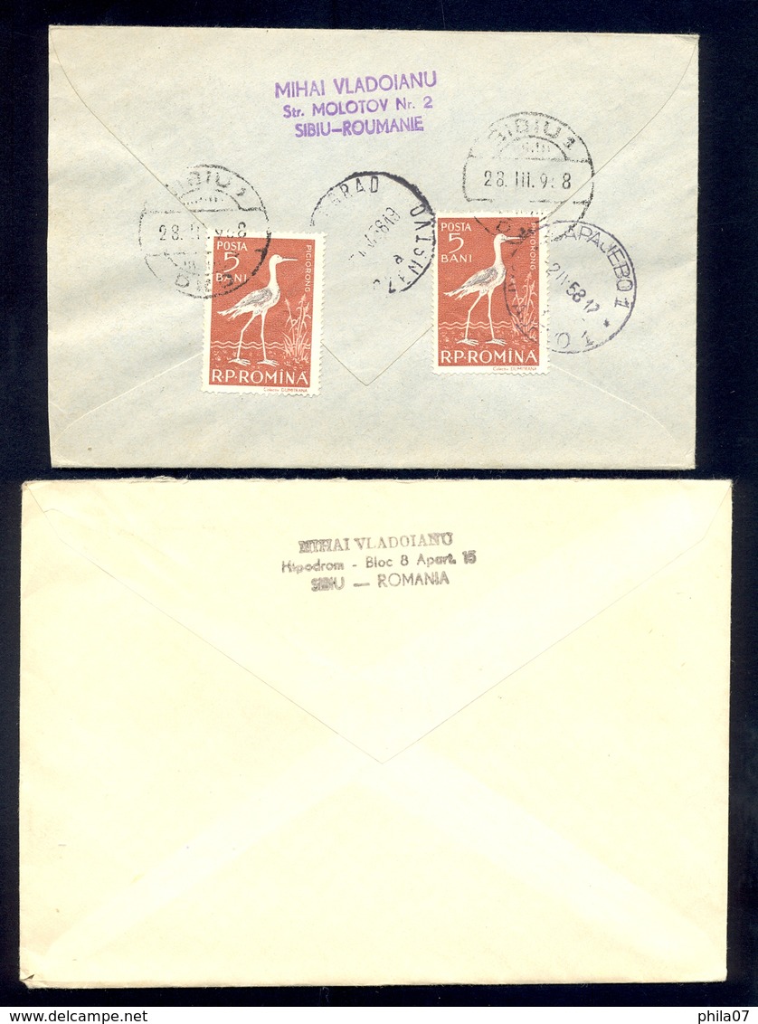 Romania - lot of 8 letters and one sent MC card, various interesting topics, nice cancels, attractive franking. Mostly s