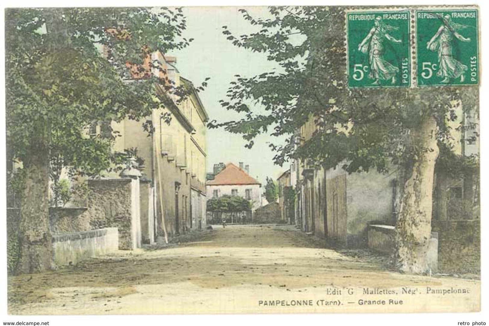 Cpa Tarn - Pampelonne - Grande Rue - Pampelonne