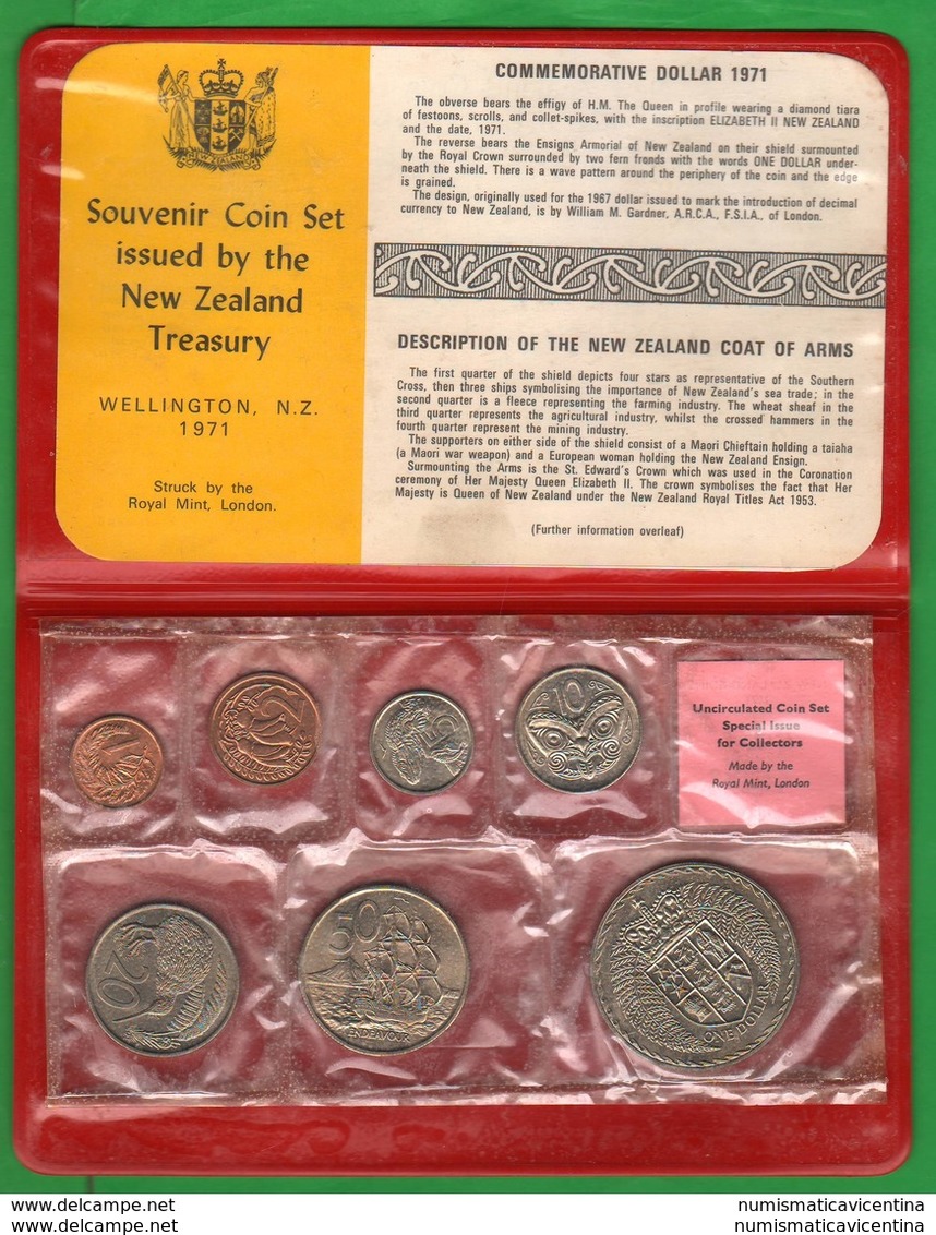 Nuova Zelanda New Zeland Serie 1971 Coins Set Unc - Neuseeland