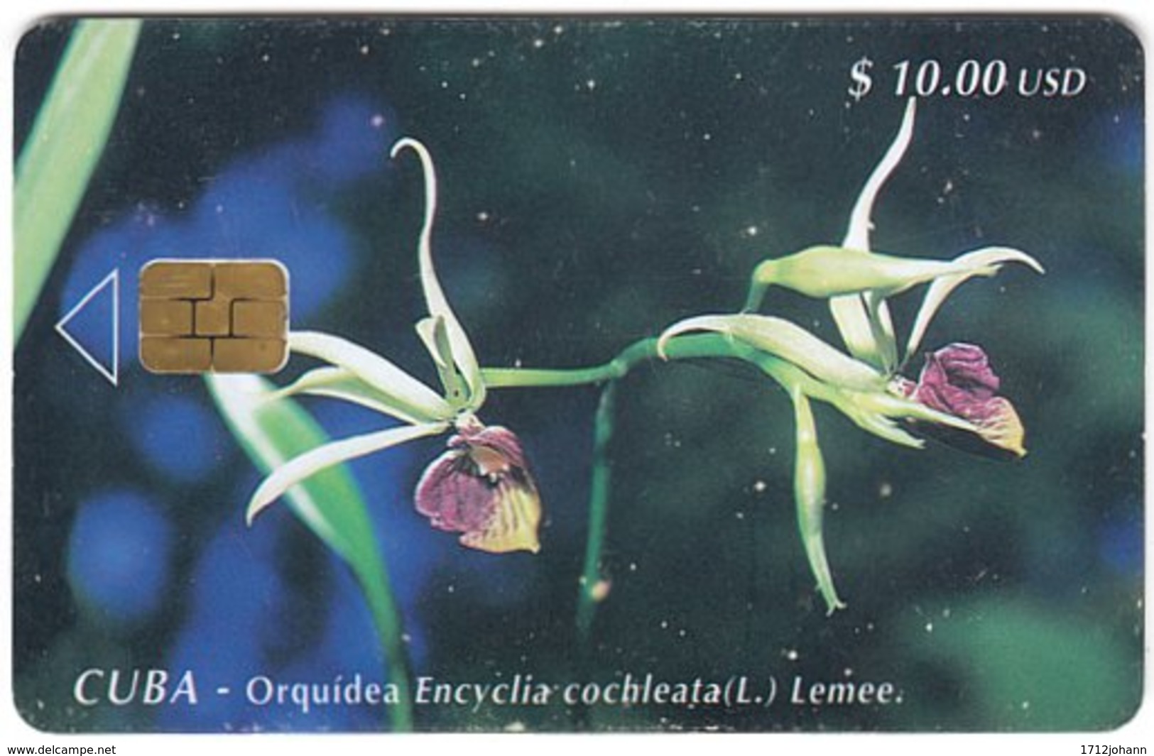 CUBA A-290 Chip Etecsa - Plant, Flower, Orchid - Used - Cuba