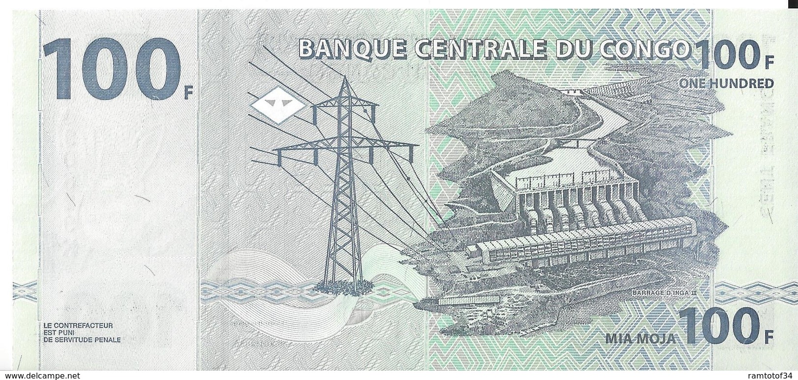 CONGO - 100 Francs 2000 - UNC - República Democrática Del Congo & Zaire