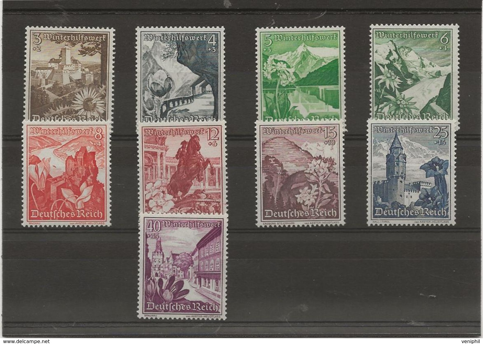 ALLEMAGNE - TIMBRES N° 616 A 624  -NEUF SANS CHARNIERE - ANNEE 1938 -COTE : 100 €  € - Neufs