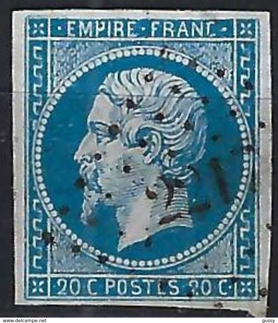 FRANCE Classique 1849-1900: Le Y&T 14A,  Obl. PC2217 (Nancy, Ind.1), Variété 'Cadre Supérieur'   TTB - 1853-1860 Napoleone III