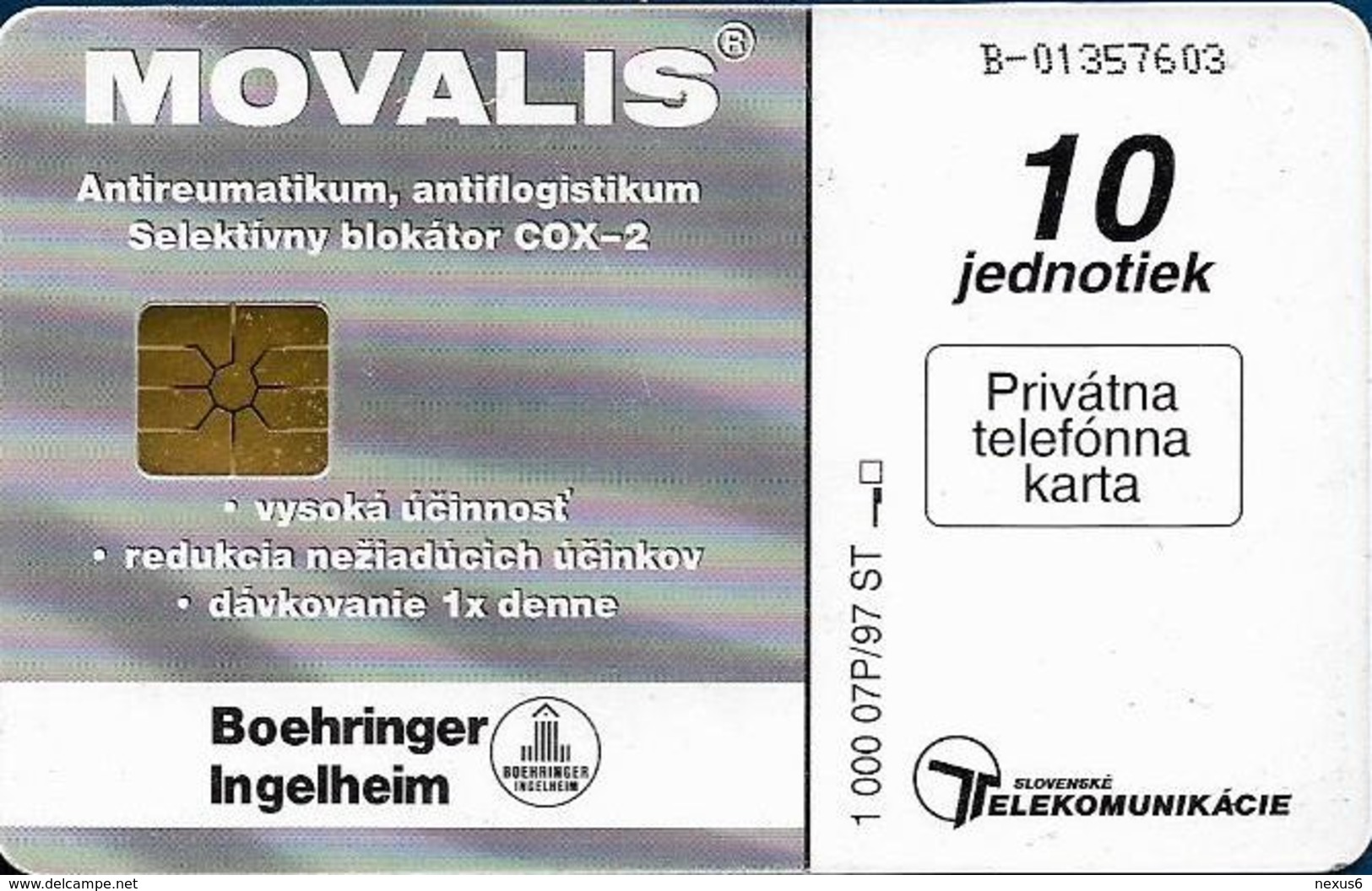Slovakia - T-com - Movalis, Athletes, 10Units, 09.1997, 1.000ex, Used - Slowakije