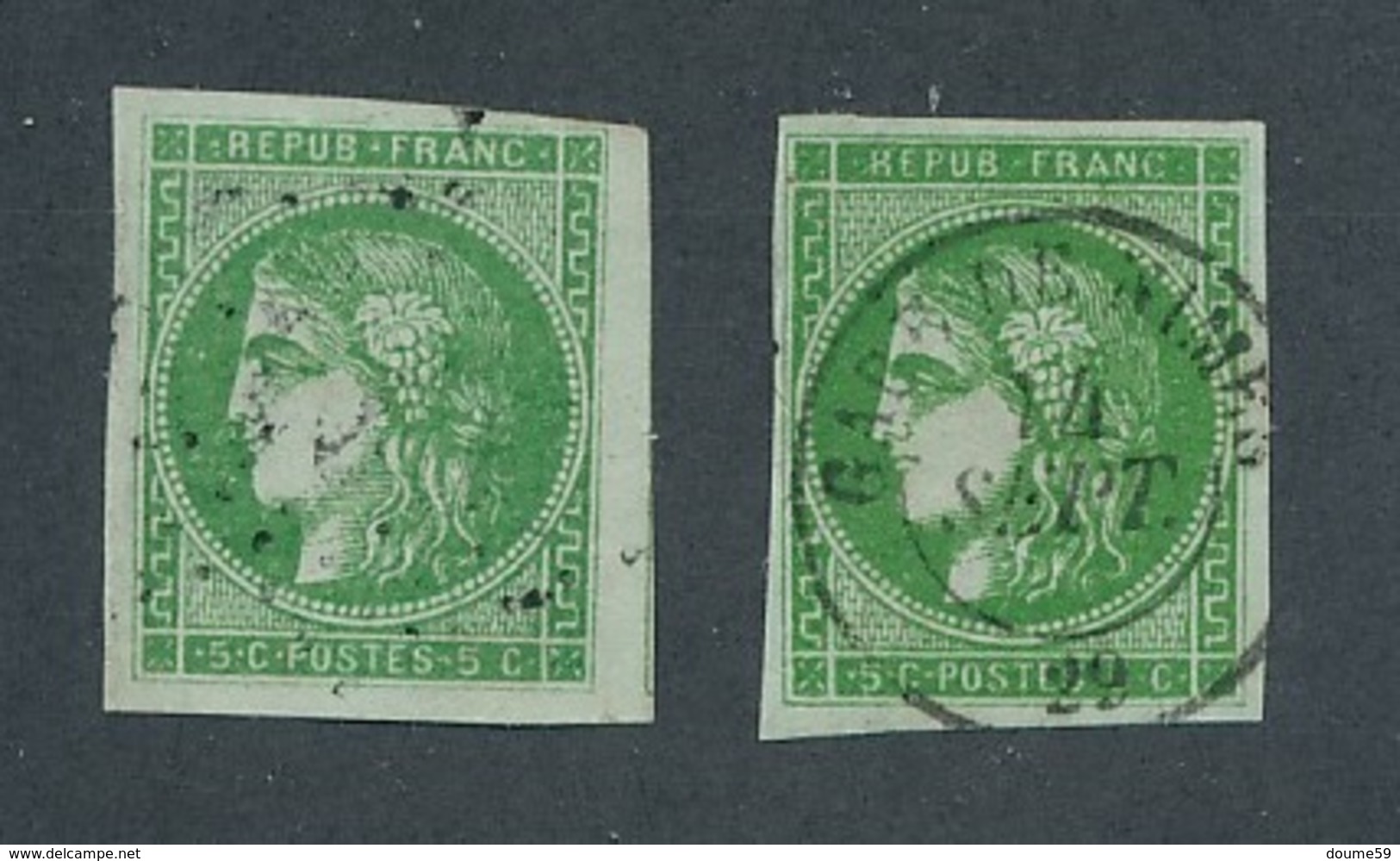 DP-8: FRANCE: Lot Avec "BORDEAUX " N°42B Obl (2 Teintes, B/TB) - 1870 Bordeaux Printing