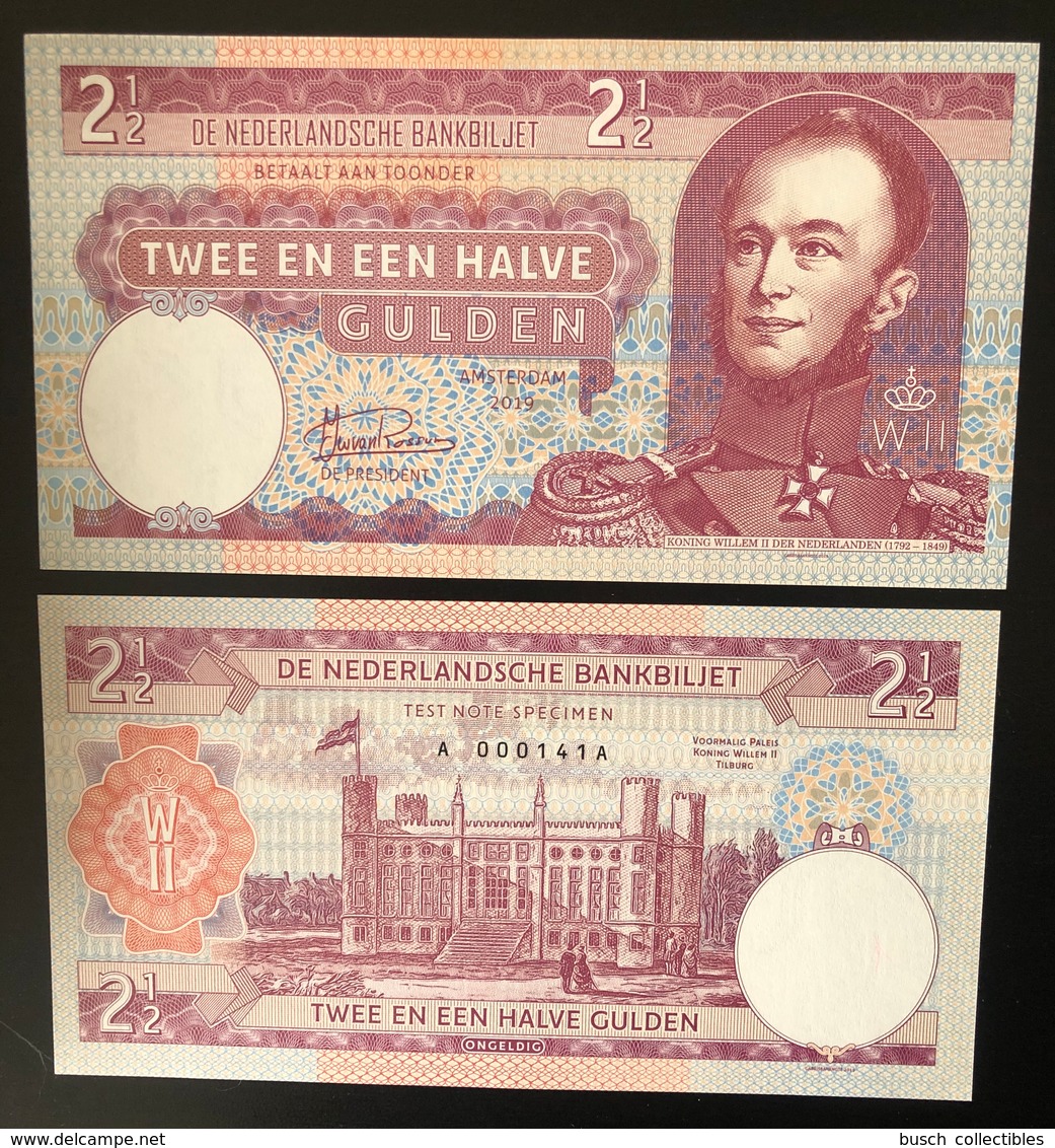 2019 Matej Gabris 2 1/2 Gulden Koning Willem II Der Nederlanden Netherlands Niederlande UNC SPECIMEN ESSAY Tirage Limité - Fictifs & Spécimens