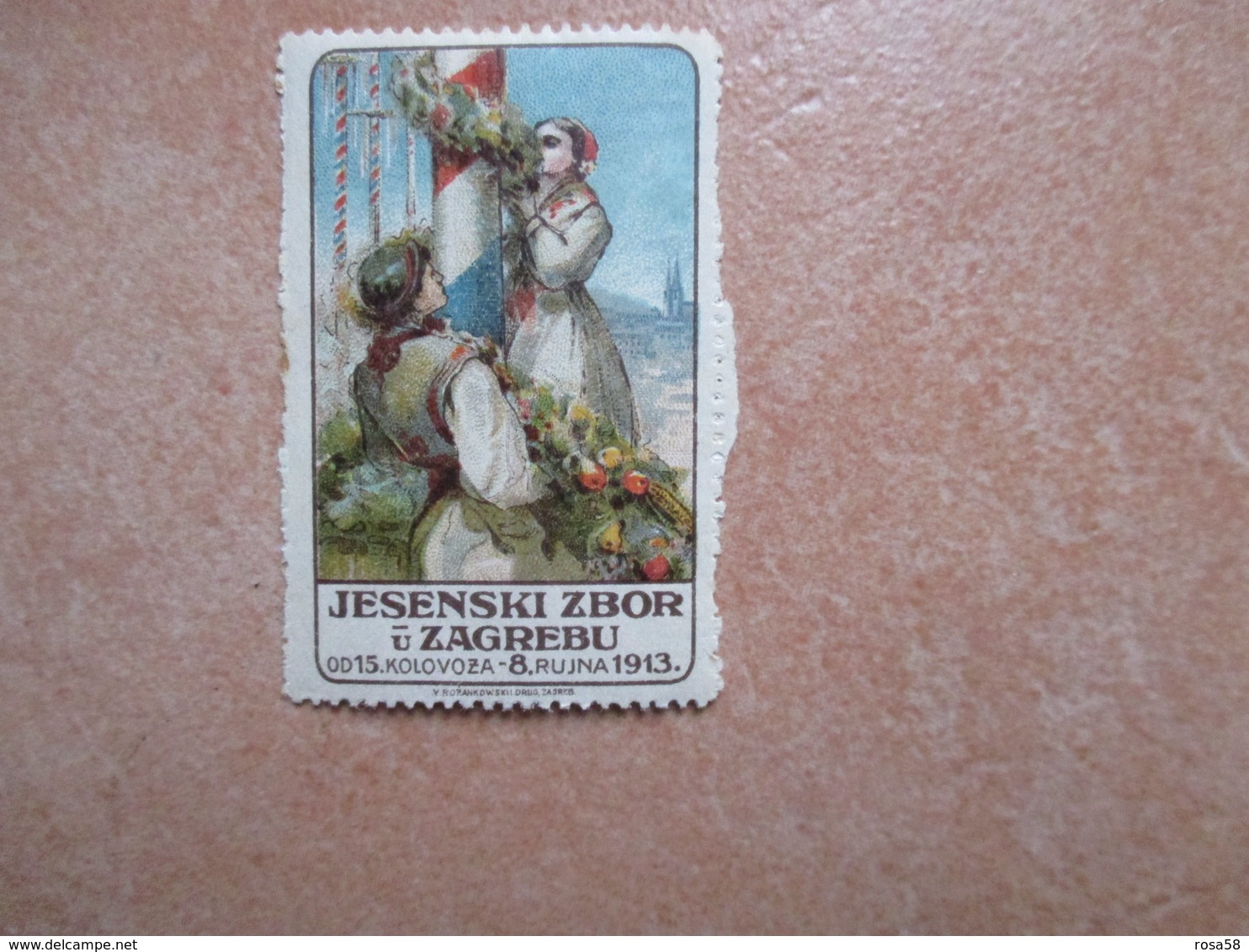 Label Cinderella Chiudilettera 1913 Jesenski Zbor U ZAGREB - Andere & Zonder Classificatie