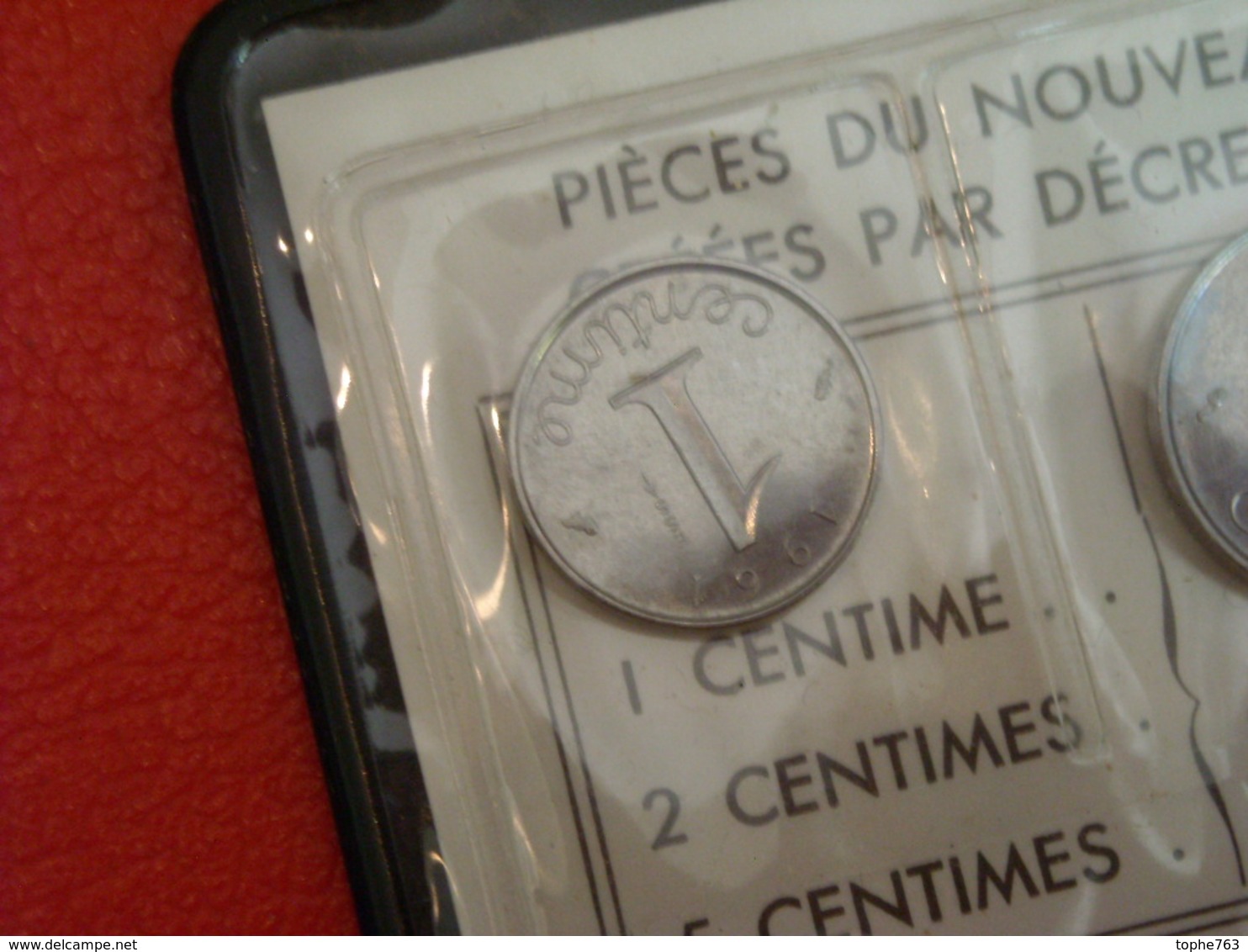 France - ESSAI - 1 Centime , 2 Centimes et 5 Centimes 1961 , Ecrin d'origine Monnaie de Paris