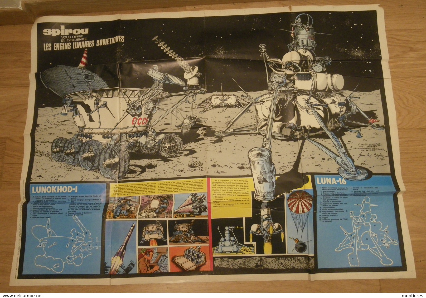SPIROU Les Engins Lunaires Soviétiques 7 Octobre 1971 Supplément N° 1747 - Lune - Espace - Cosmos - Conquête Spatiale - - Plakate & Offsets